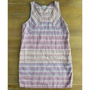 Tommy Bahama Micronesia Striped Sleeveless 100% Linen Dress Size Large